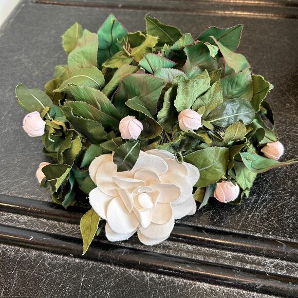 Vintage 60s Joseph Magnin Leafy Floral Fascinator Hat - Picture 6 of 7